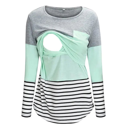Maternity Nursing T-Shirt with Stitching and Long Sleeves - # NURSGA11110102
