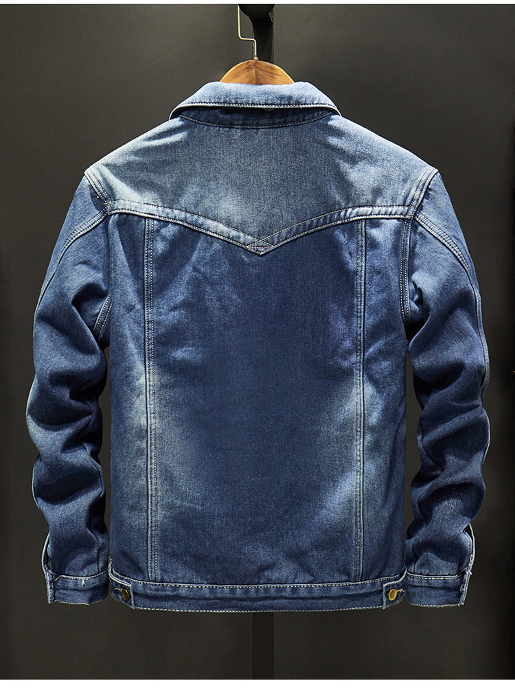 Men's Winter Denim Jacket with Fleece Lining - # BOAA131010002