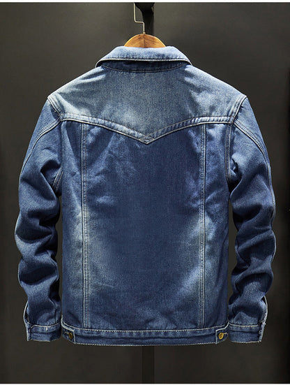 Men's Winter Denim Jacket with Fleece Lining - # BOAA131010002