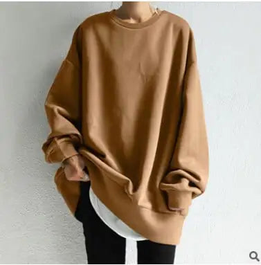Mid-Length Loose Solid Color Blouse for Women - # WOAA21510025-PRG