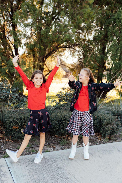 Texas Tech Plaid Raider Red Twirl Skort