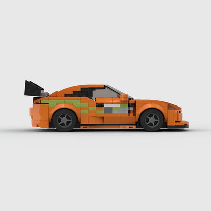 MOC Fast &amp; Furious1 Supra sports car Vehicle Speed Champion Racer Building Blocks Brick Creative Garage Toys for Boys Gifts - # BOT&G53710001