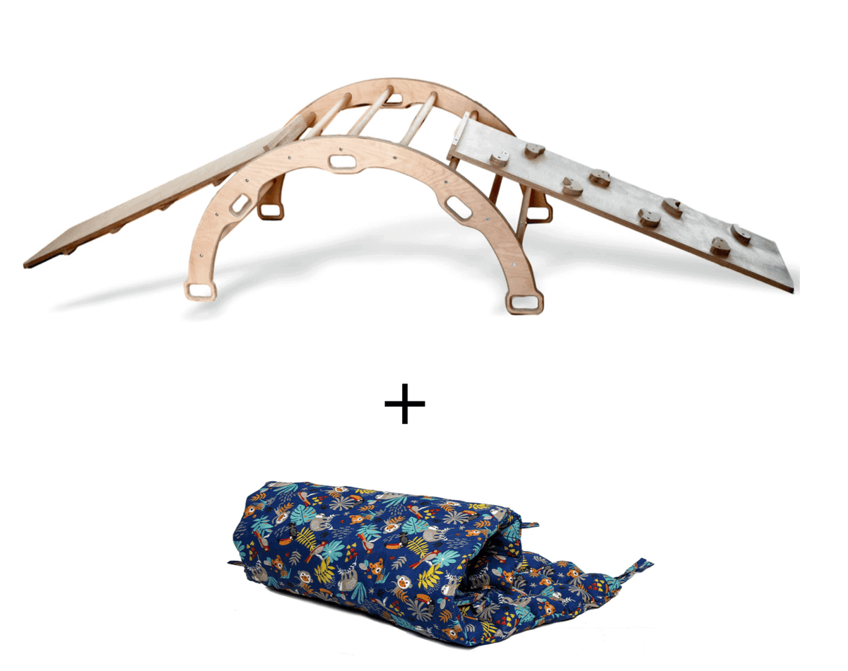 Climbing Arch / Rocker with 2 Ramps and Pillow / 4 Pieces Set-0