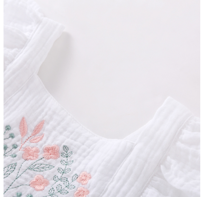 New Summer Double Gauze Embroidered Baby Romper - # BAAA21110042