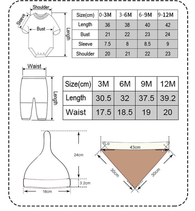 Newborn Baby Gift Set | Bodysuits, Hats, and More | One Set - # BANB11110012