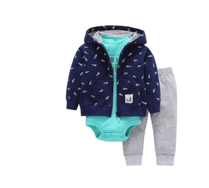 Newborn Fleece Hooded Jacket and Romper Set | 24 different models - # BAAA51210041