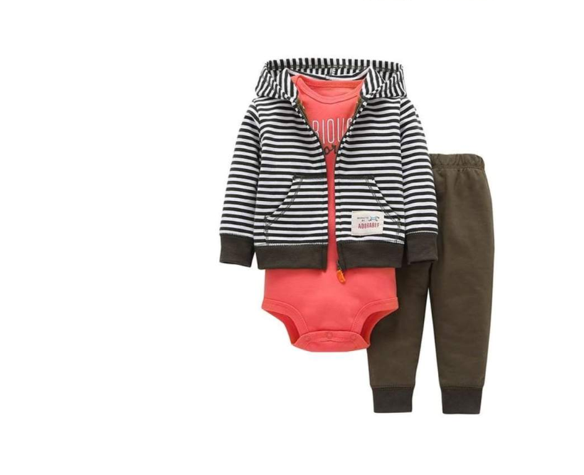 Newborn Fleece Hooded Jacket and Romper Set | 24 different models - # BAAA51210041