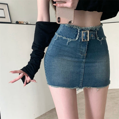 Niche Hot Girl A-line Denim Skirt - # GIAA23710002