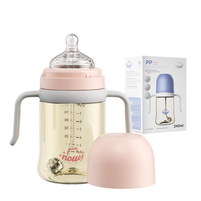 Nouri Natural Flow Anti-Colic Baby Bottle | With Natural Response Nipple | Baby Bottle 3 Month+ | Baby Bottle Slow Flow Wide Neck Bottle 8oz/240ml | Breastfeeding Newborn Colic Baby Relief Balance Bottle - # BAGE21810012