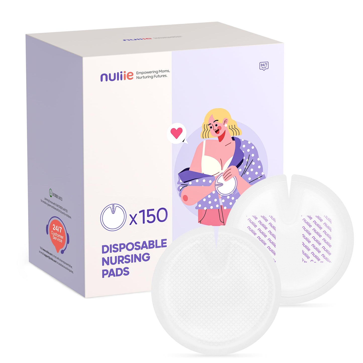 Nuliie Super Absorbent & Featherlight Disposable Nursing Pads | 150 Count  - # BAGE21410005