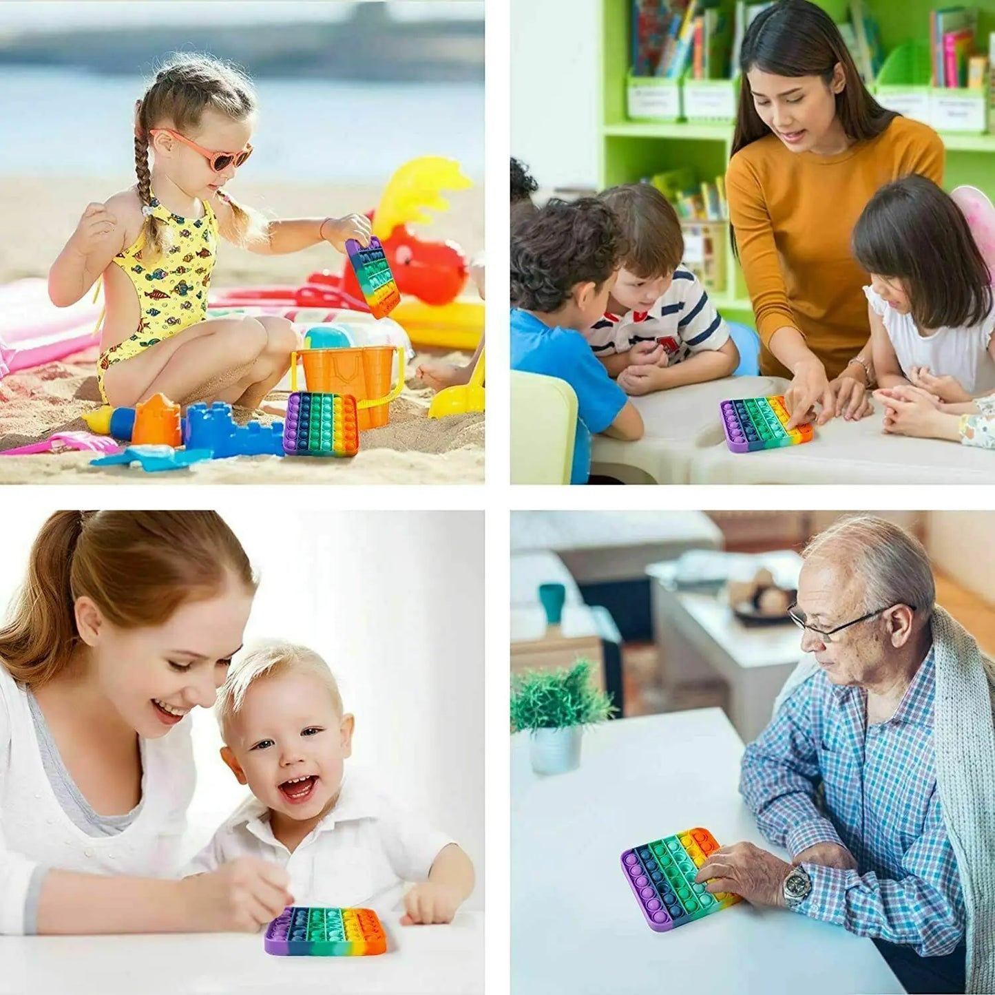 Popit Fidget Toy Push Bubble Sensory Stress Relief Kids Family Games Square Game - # BOT&G51110001