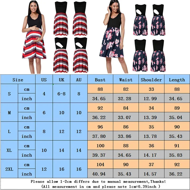 Popular Print Sleeveless Maternity Dress - # PRGTA11510014