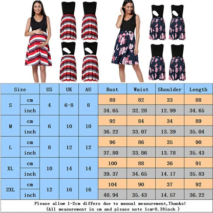 Popular Print Sleeveless Maternity Dress - # PRGTA11510014