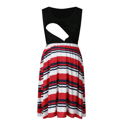 Popular Print Sleeveless Maternity Dress - # PRGTA11510014