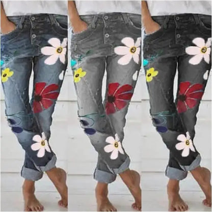 Printed Denim Trousers - # GIAA23410003