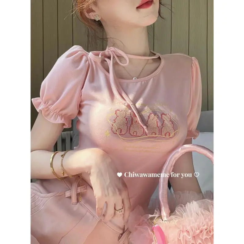Q Girl Love Bunny Graphic Cotton T-Shirt 2023 - # GIAA23510029