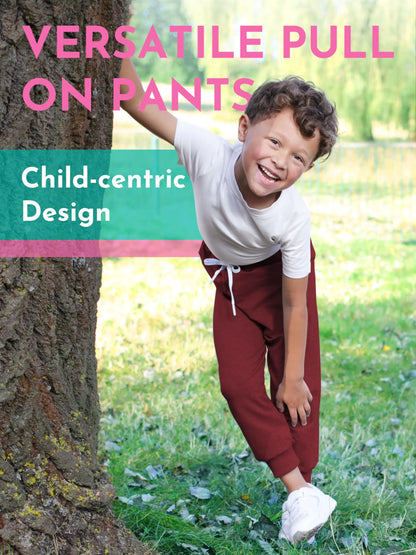 Resinta 4 Pack Toddler and Boys Joggers Sweatpants Kids Pull-On Active Athletic Pants with Drawstring Elastic Waistband 5T Black, Dark Gray, Navy Blue, Burgundy - # BOAA11410003