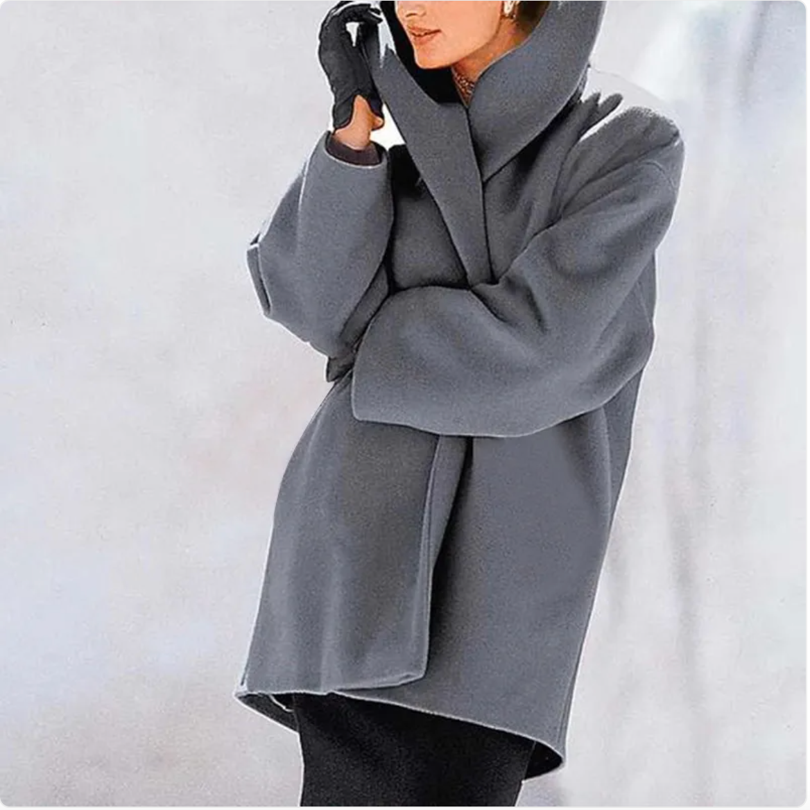 Round neck loose hooded woolen cloth - # GIAA23210005