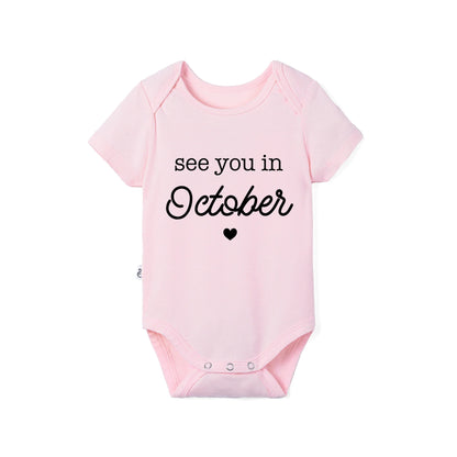 'See You in October' Bamboo Baby Bodysuit