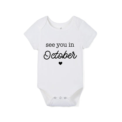 'See You in October' Bamboo Baby Bodysuit