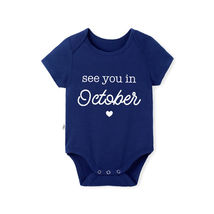 'See You in October' Bamboo Baby Bodysuit