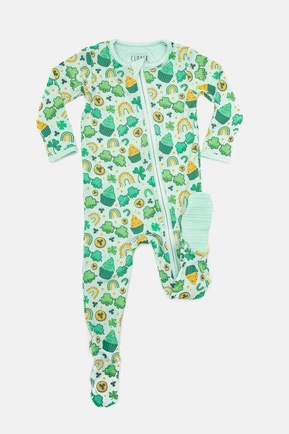 Soft & Stretchy Zipper Footie - St. Patrick's Day