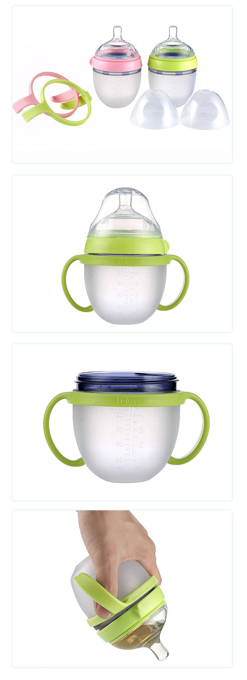 Silicone Baby Bottle with Wide Neck and Anti-Colic Design - BAGE21810014