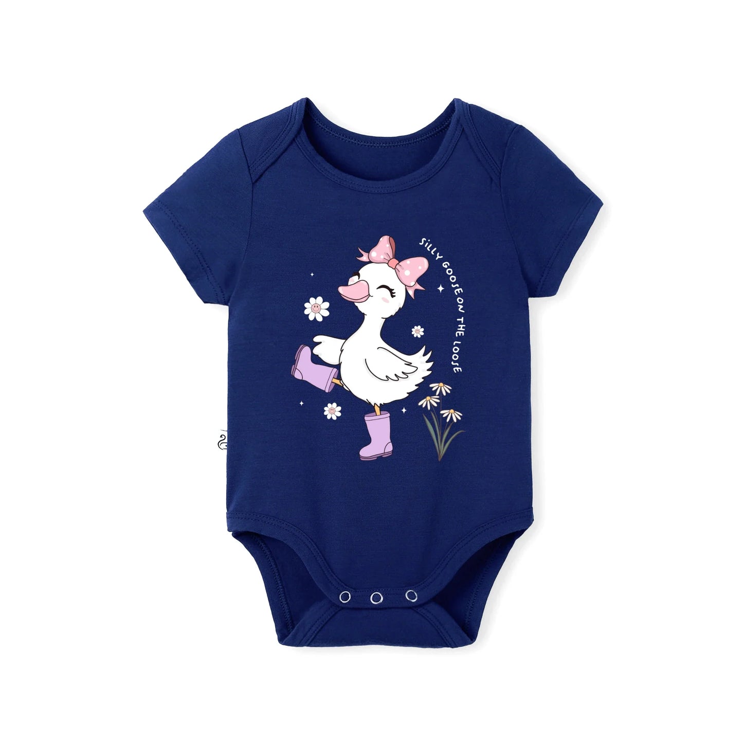 Silly Goose On The Loose Bamboo Baby Bodysuit