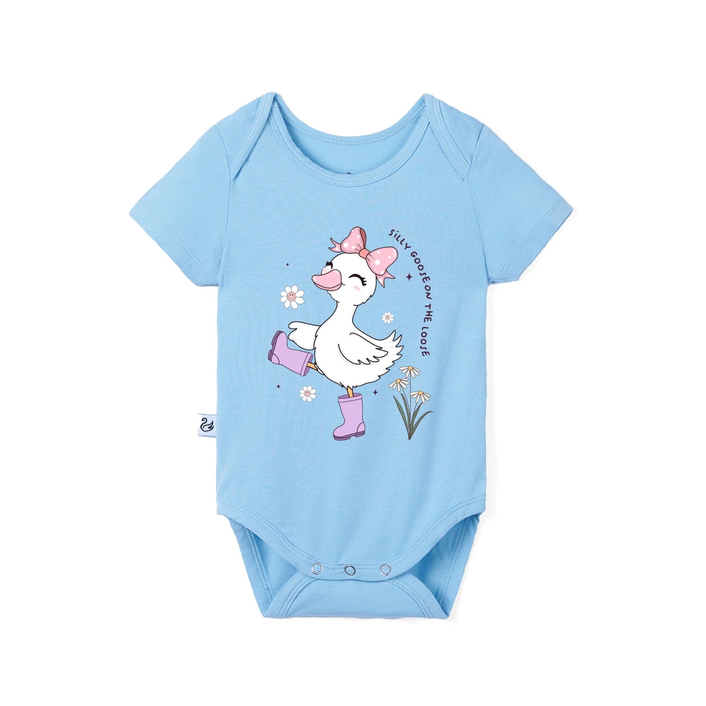 Silly Goose On The Loose Bamboo Baby Bodysuit