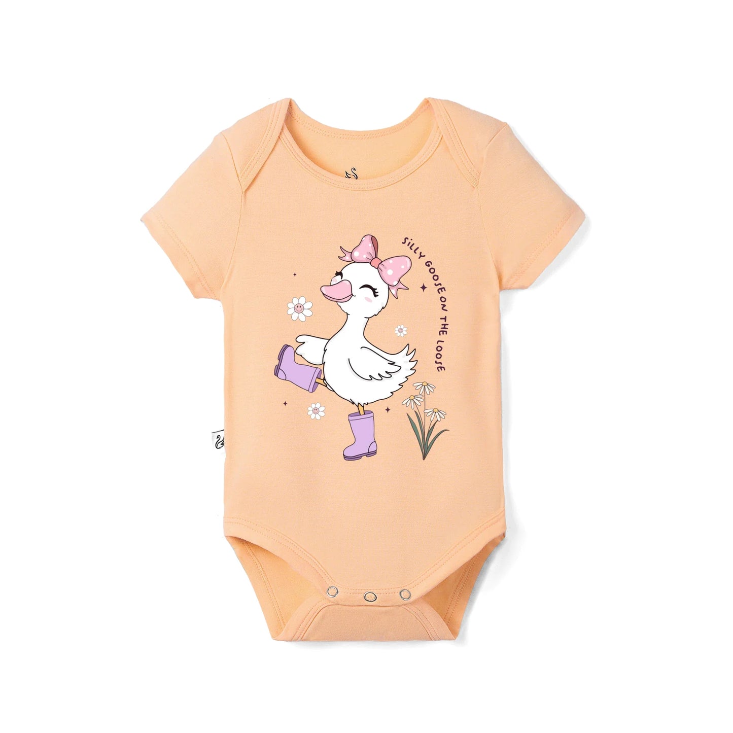 Silly Goose On The Loose Bamboo Baby Bodysuit