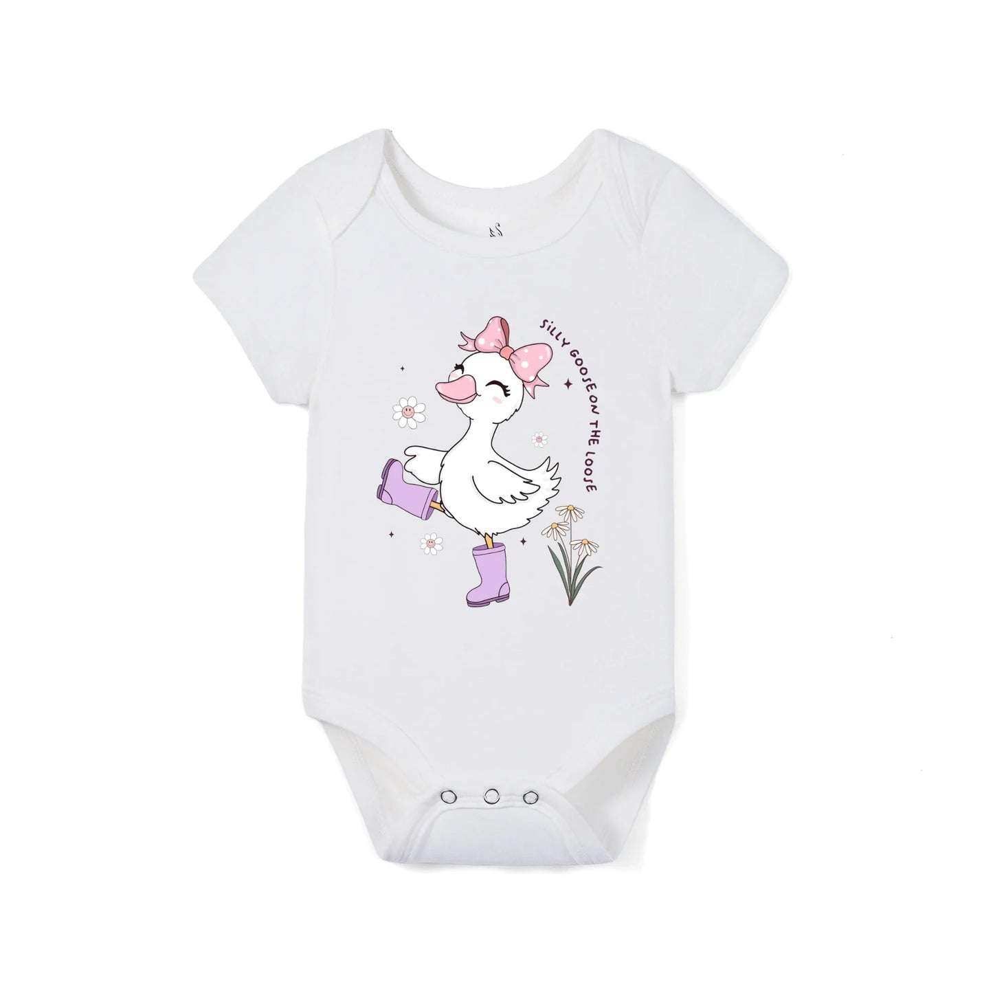 Silly Goose On The Loose Bamboo Baby Bodysuit