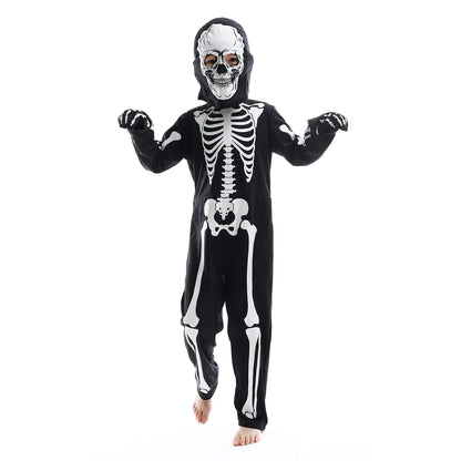Sincere Party Kids Skeleton Costume | Glow in the Dark Skeletons | Halloween Skeleton Costumes | For Boys and Girls 7-9years | White Gid Skeleton -# BOAA111310001