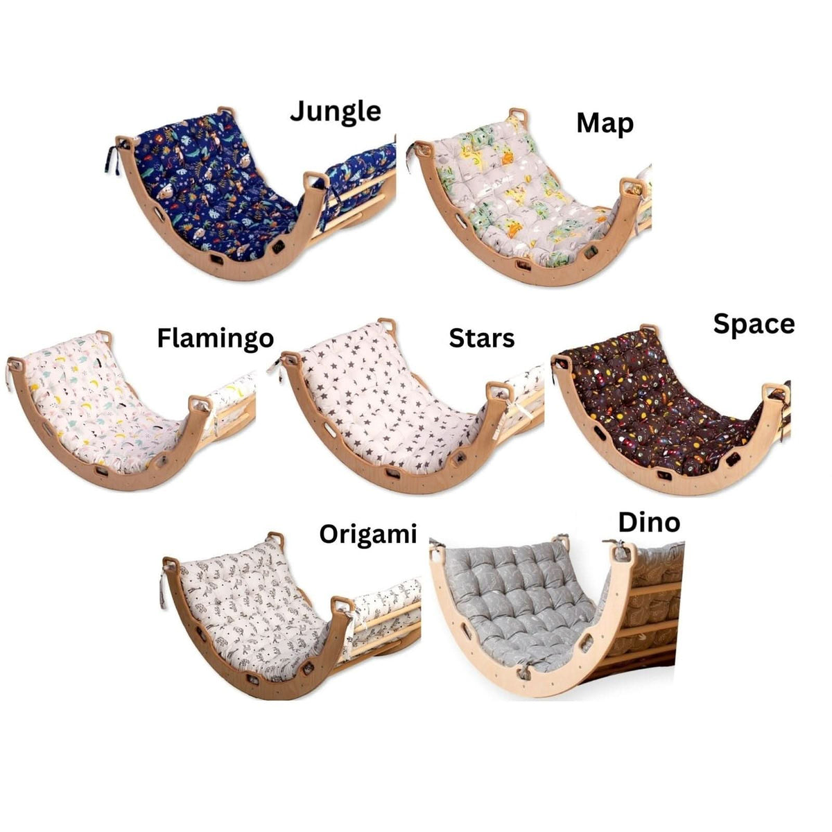 Montessori Climber Set: Arch, Rocker, Ramp, and Pillow-3