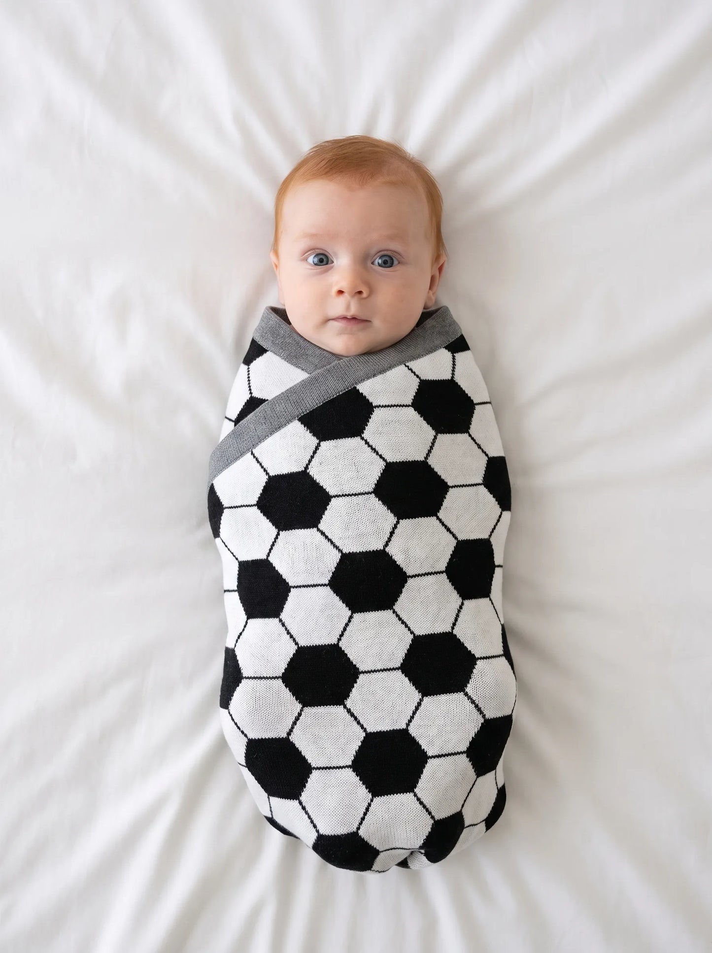 Soccer Jacquard Knit Baby Blanket