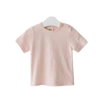Soft Comfortable Short Sleeve Solid Color T-Shirt for Kids - # BAAA1111010006
