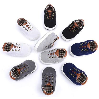 Solid color casual lace soft bottom baby canvas shoes baby shoes toddler shoes - # GIAA71310002