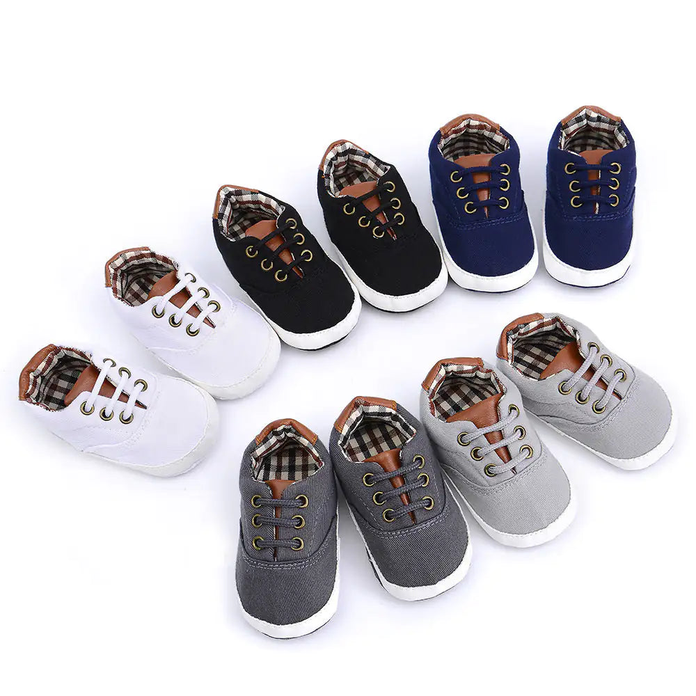 Solid color casual lace soft bottom baby canvas shoes baby shoes toddler shoes - # GIAA71310002