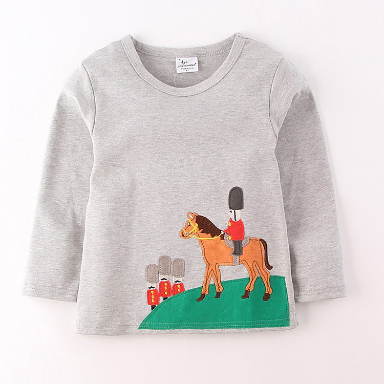Spring Combed Cotton Long-Sleeved T-Shirt for Boys - # BAAA1111010027 & BOAA11510027