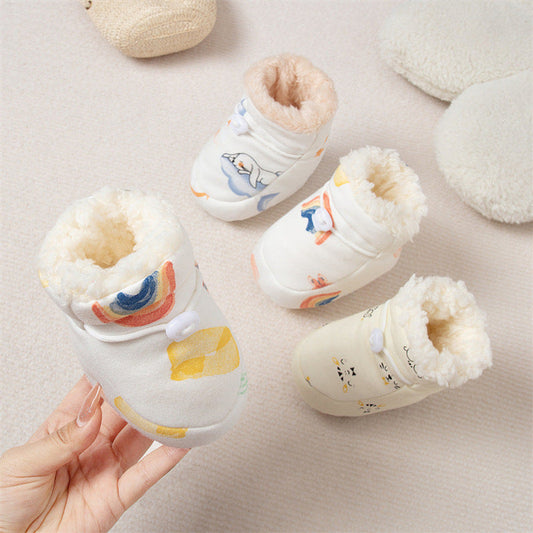 MyKids-USA® Fleece-Lined Animal Print Baby Shoes