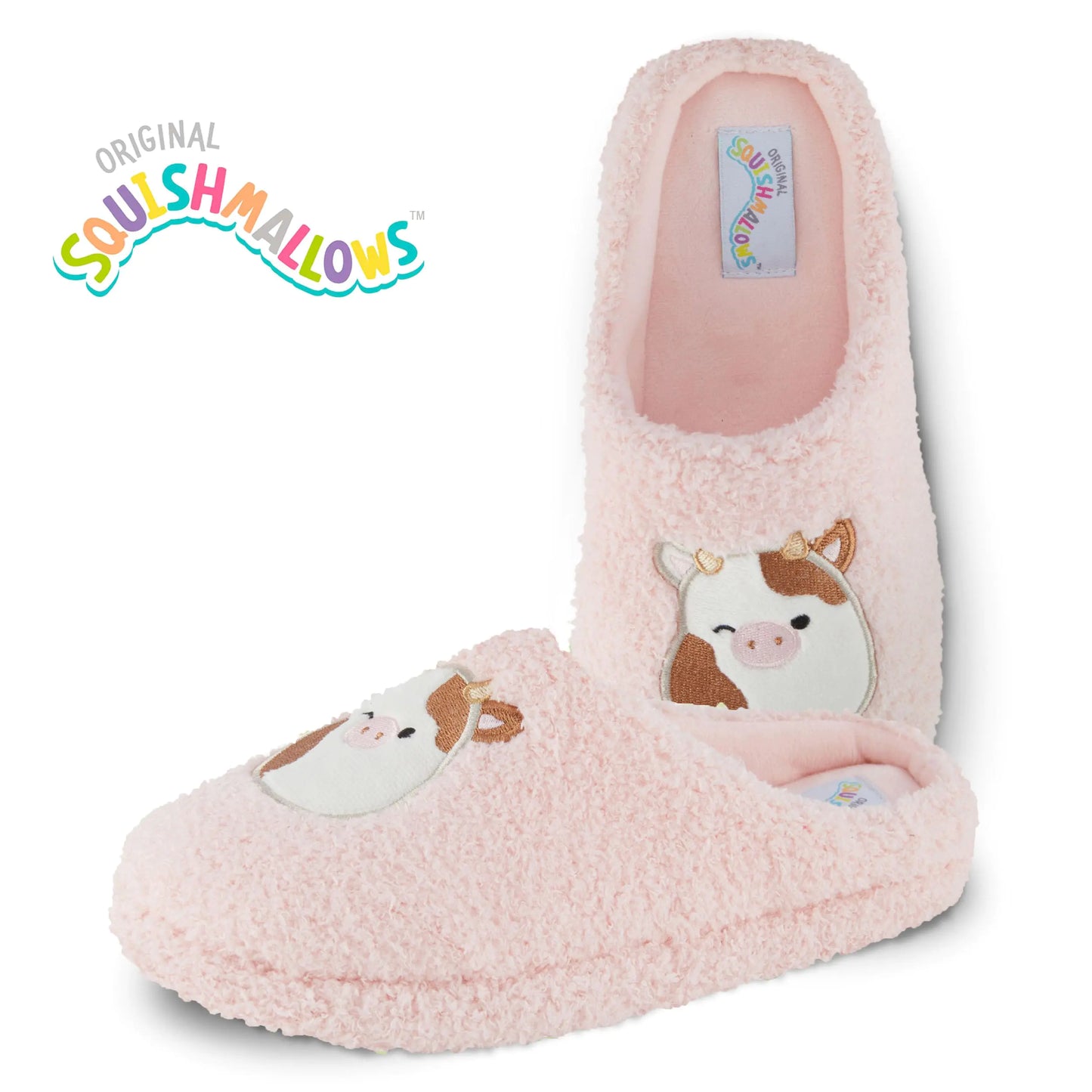 Squishmallows Kids Slippers and Womens Slippers Gifts for Women Extra Cozy Fuzzy House Slippers Slip On Ronnie the Cow 11-12 Little Kid - # GIAA73610004