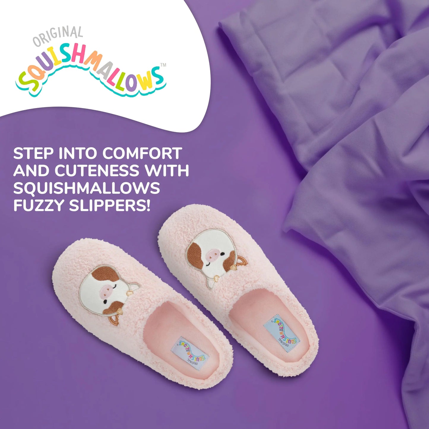 Squishmallows Kids Slippers and Womens Slippers Gifts for Women Extra Cozy Fuzzy House Slippers Slip On Ronnie the Cow 11-12 Little Kid - # GIAA73610004