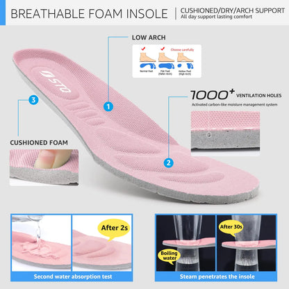 STQ Slip Ins Womens Slip On Sneakers Hands Free Orthopedic Tennis Walking Shoes for Plantar Fasciitis Relief 8.5 Light Pink - # GIAA73110002