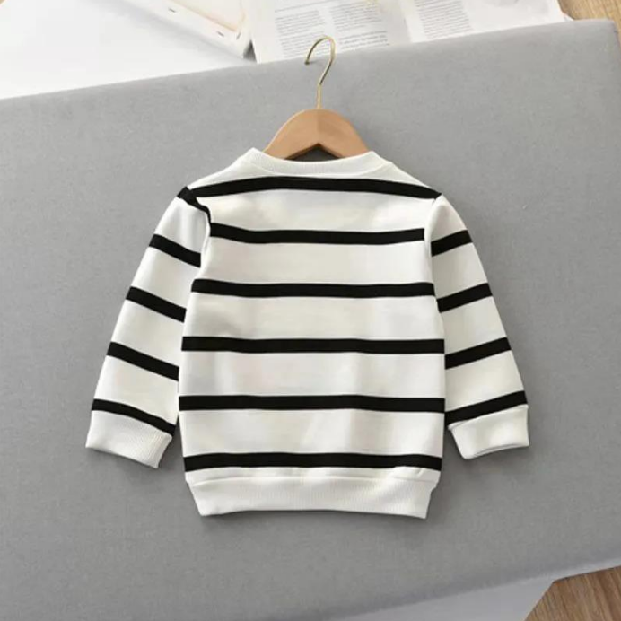Striped Long-Sleeved Pullover T-Shirt | For Kids - # BAAA1111010030 & BOAA11510027