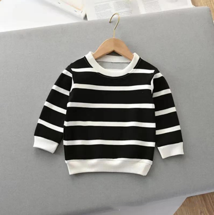 Striped Long-Sleeved Pullover T-Shirt | For Kids - # BAAA1111010030 & BOAA11510027