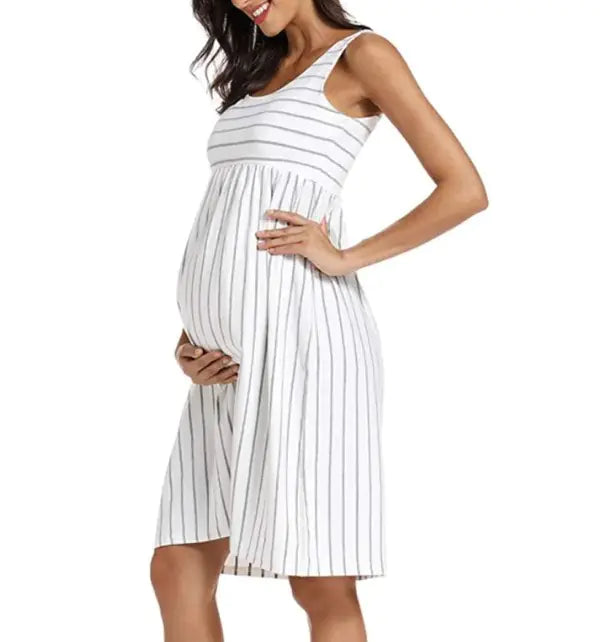 Striped Maternity Dress - # PRGTA11510010