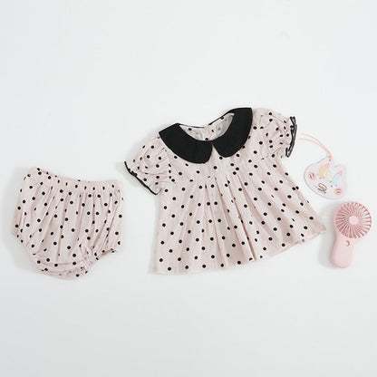 Summer Baby Girl Polka Dot | Top and Pants Set - # BAAA51210057