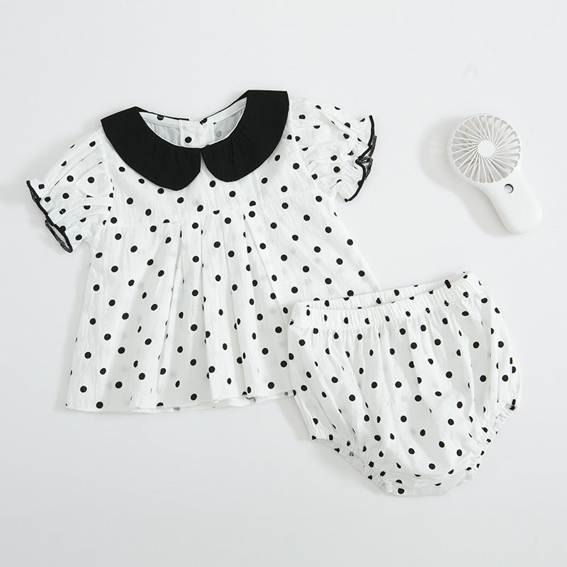 Summer Baby Girl Polka Dot | Top and Pants Set - # BAAA51210057