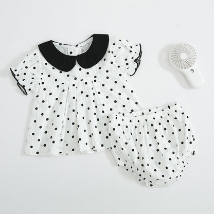 Summer Baby Girl Polka Dot | Top and Pants Set - # BAAA51210057