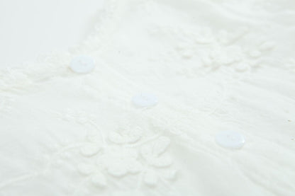 Summer Baby Girl White Embroidered Cotton Romper - # BAAA21110043