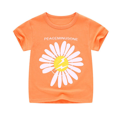 Summer Cartoon Cotton Short Sleeve T-Shirt for Kids - # BAAA1111010021 & BOAA11510032